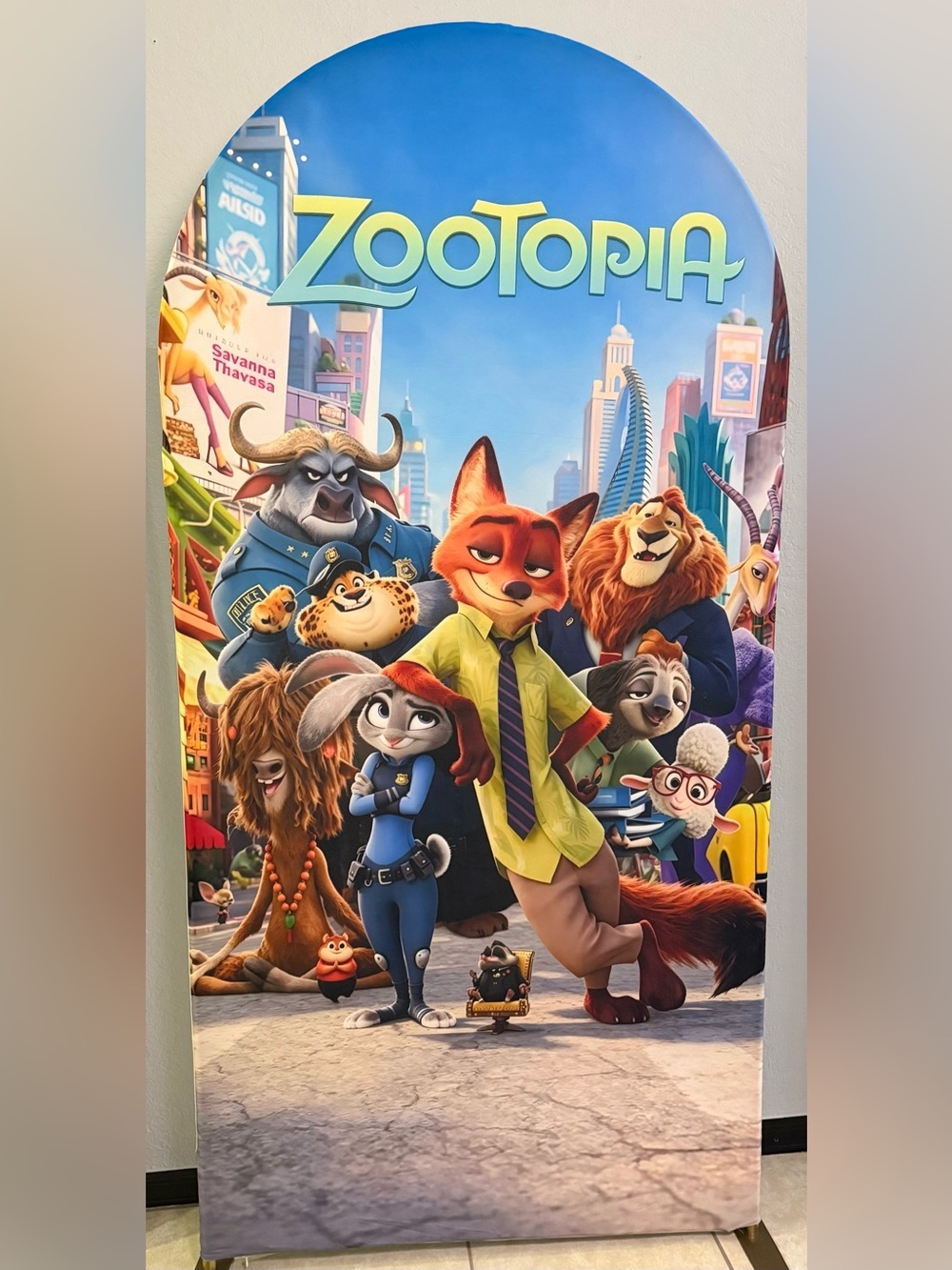 Zootopia Birthday Arch Backdrop Cover